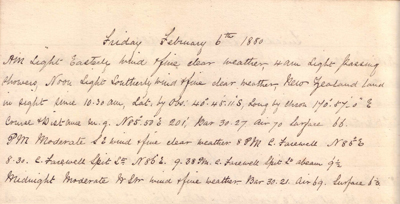 06 February 1880 journal entry